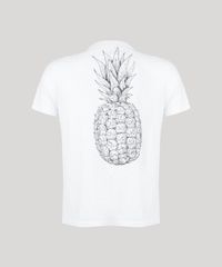 Camiseta-Masculina-com-Estampa-de-Abacaxi-e-Bolsos-Manga-Curta-Gola-Careca-Branca-8963233-Branco_6