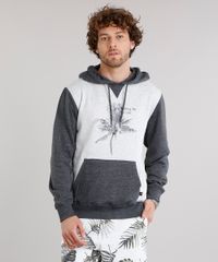 Blusao-Masculino-com-Estampa-de-Folhagem-em-Moletom-com-Capuz-Bolso-Canguru-Manga-Longa-Cinza-Mescla-Escuro-8830725-Cinza_Mescla_Escuro_1