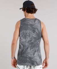 Regata-Masculina-com-Estampa-de-Folhagem-e-Bolso-Gola-Careca-Cinza-Mescla-Escuro-8963232-Cinza_Mescla_Escuro_2