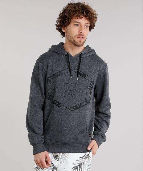 Blusao-Masculino-com-Estampa-de-Coqueiros-em-Moletom-com-Capuz-Bolso-Canguru-Manga-Longa-Cinza-Mescla-Claro-8830719-Cinza_Mescla_Claro_1