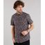 Camisa-Masculina-Estampada-Floral-com-Bolso-Manga-Curta-Preta-9101652-Preto_1