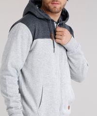 Blusao-Masculino-com-Capuz-Estampado-de-Folhagem-em-Moletom-Manga-Longa-Cinza-Mescla-8842283-Cinza_Mescla_4