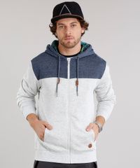 Blusao-Masculino-com-Capuz-Estampado-de-Folhagem-em-Moletom-Manga-Longa-Cinza-Mescla-Claro-8842283-Cinza_Mescla_Claro_1