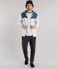 Blusao-Masculino-com-Capuz-Estampado-de-Folhagem-em-Moletom-Manga-Longa-Cinza-Mescla-Claro-8842283-Cinza_Mescla_Claro_3