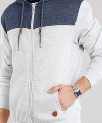 Blusao-Masculino-com-Capuz-Estampado-de-Folhagem-em-Moletom-Manga-Longa-Cinza-Mescla-Claro-8842283-Cinza_Mescla_Claro_4
