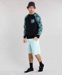Blusao-Masculino-Raglan-com-Estampa-de-Folhagem-em-Moletom-com-Bolso-Preto-8842294-Preto_3
