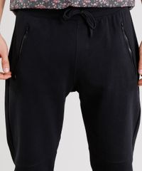 Calca-Masculina-Jogger-em-Moletom-com-Bolsos-e-Ziper-Preta-9144785-Preto_4