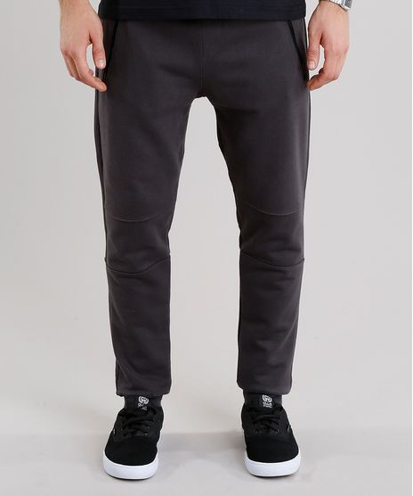 Calca-Masculina-Jogger-em-Moletom-com-Bolsos-e-Ziper-Chumbo-9144785-Chumbo_1