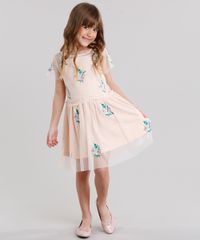 Vestido-Infantil-em-Tule-Bordado-Floral-Manga-Curta-Decote-Redondo-Rose-8690745-Rose_3
