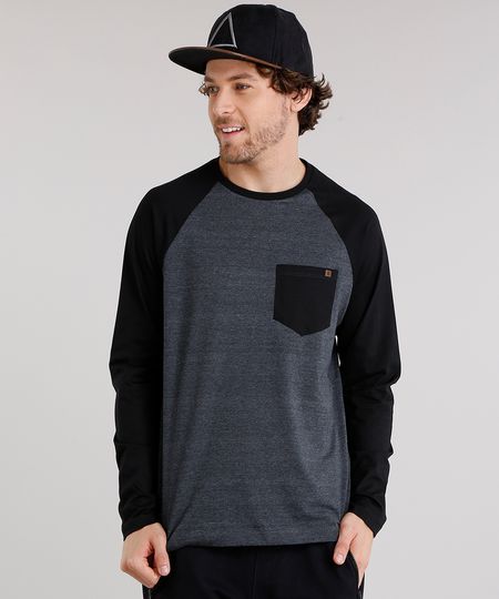 Camiseta-Masculina-Raglan-com-Bolso-Manga-Longa-Gola-Careca-Cinza-Mescla-Escuro-9120518-Cinza_Mescla_Escuro_1