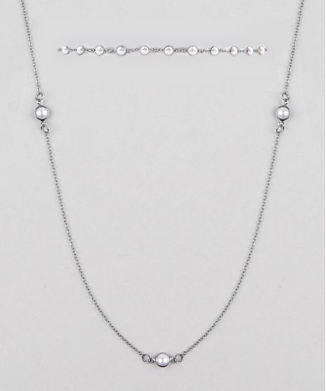 Kit-de-2-Gargantilhas-Choker-Femininas-com-Perolas-Prateado-8944259-Prateado_1