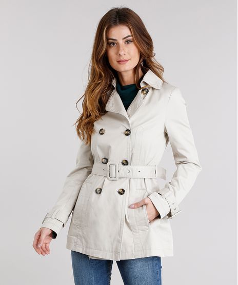 Casaco-Feminino-Trench-Coat-Alongado-Transpassado-com-Botoes-e-Cinto-em-Sarja-Kaki-8886585-Kaki_1