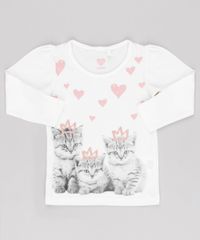 Blusa-Infantil-Gatinhos-com-Glitter-Manga-Longa-Decote-Redondo-em-Algodao---Sustentavel-Off-White-9145681-Off_White_1