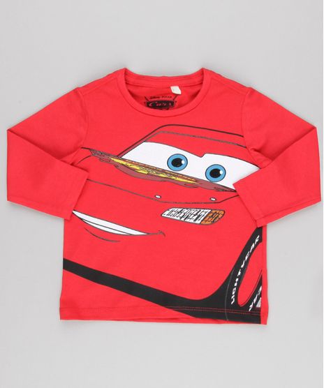 Camiseta-Infantil-Carros-Decote-Careca-Manga-Longa-em-Algodao---Sustentavel-Vermelha-9139670-Vermelho_1