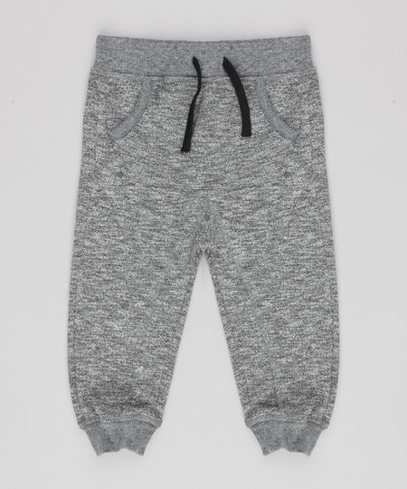 Calca-Infantil-Jogger-em-Moletom-com-Bolso-Canguru-Barra-com-Punho-Cinza-Mescla-Escuro-8868445-Cinza_Mescla_Escuro_1