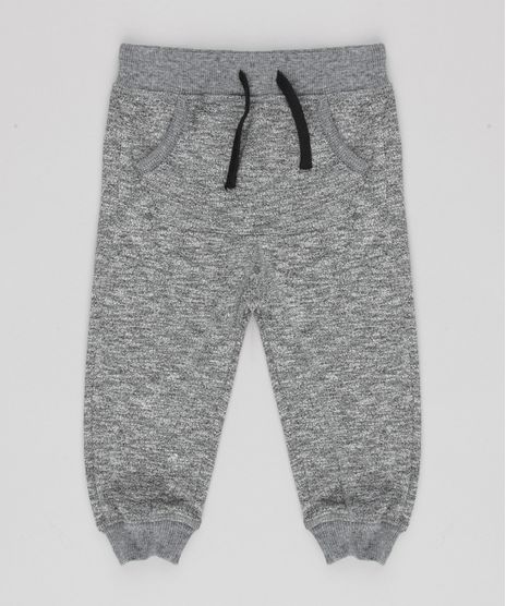 Calca-Infantil-Jogger-em-Moletom-com-Bolso-Canguru-Barra-com-Punho-Cinza-Mescla-Escuro-8868445-Cinza_Mescla_Escuro_1