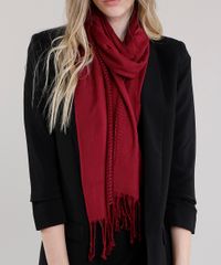 Cachecol-Feminino-com-Vazados-e-Franjas-Vinho-8754618-Vinho_1