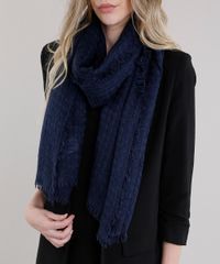 Cachecol-Feminino-Amplo-com-Desfiado-Azul-Marinho-8754624-Azul_Marinho_1