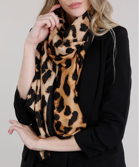 Cachecol-Feminino-Estampado-Animal-Print-Bege-8790324-Bege_1