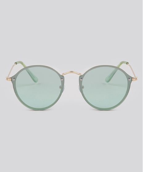 Oculos-de-Sol-Redondo-Feminino-Oneself-Verde-9189339-Verde_1