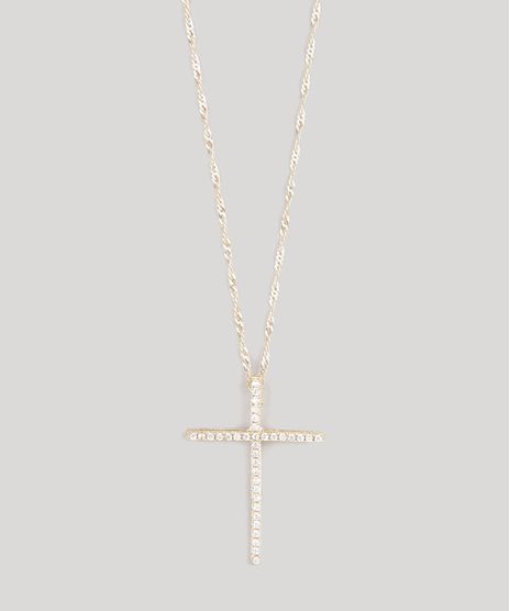 Colar-Feminino-Cruz-com-Strass-Dourado-9120326-Dourado_1