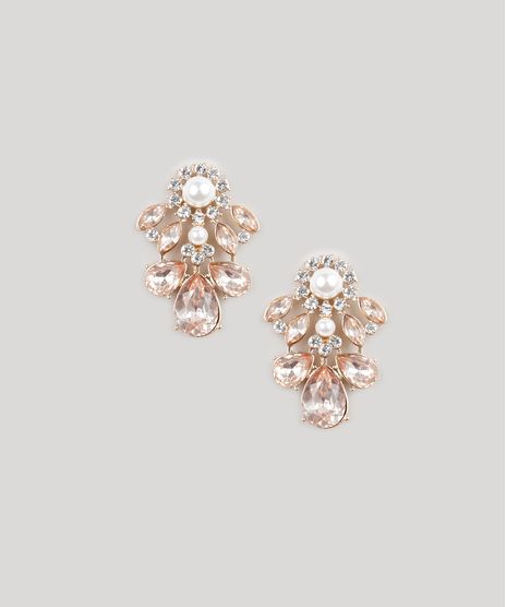 Brinco-Feminino-com-Perola-e-Pedrarias-Dourado-8842161-Dourado_1