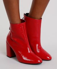 Bota-Feminina-em-Verniz-Com-Ziper-de-Argola-Cano-Curto-Vermelha-9081379-Vermelho_2