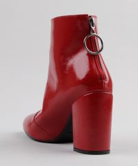 Bota-Feminina-em-Verniz-Com-Ziper-de-Argola-Cano-Curto-Vermelha-9081379-Vermelho_3