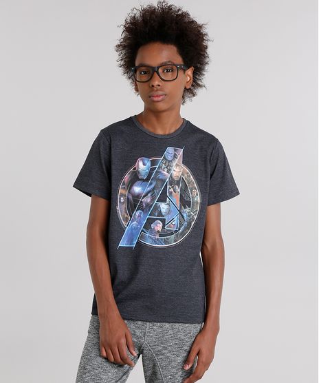 Camiseta-Infantil-Os-Vingadores-Manga-Curta-Gola-Careca-Cinza-Mescla-Escuro-9141977-Cinza_Mescla_Escuro_1
