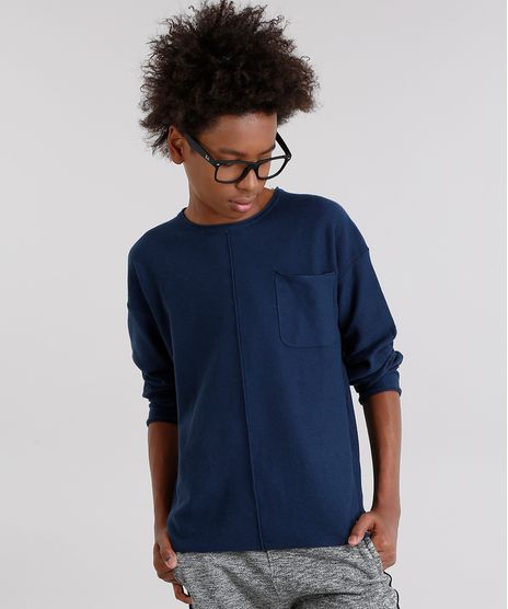 Camiseta-Infantil-Canelada-com-Bolso-Manga-Longa-Gola-Azul-Marinho-8873242-Azul_Marinho_1