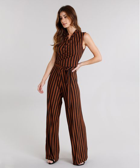 Macacao-Feminino-Pantalona-Estampado-com-Decote-V-Transpassado-Caramelo-9114180-Caramelo_1