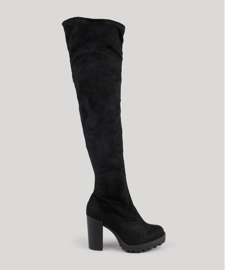 Bota-Meia-Feminina-Over-The-Knee-Moleca-Tratorada-em-Suede-Salto-Alto-Preta-9083188-Preto_1