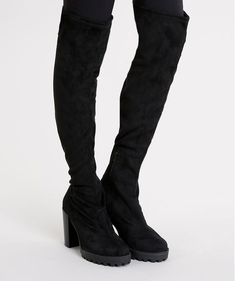 bota over the knee suede
