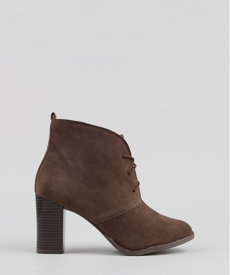 Bota-Feminina-com-Cadarco-Salto-Alto-Cano-Curto-Marrom-9081355-Marrom_1