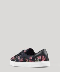 Tenis-Feminino-Estampado-Floral-em-Lona-Preto-9103116-Preto_3