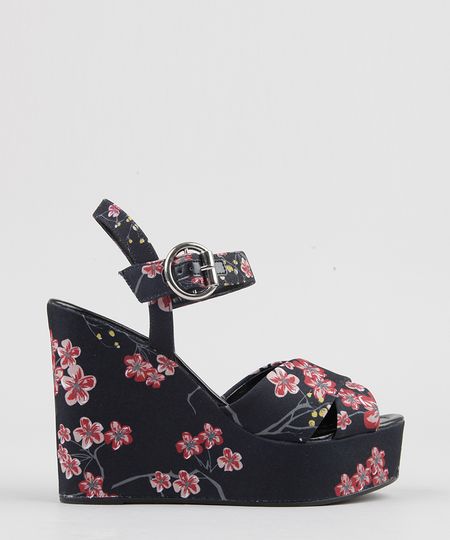 Sandalia-Feminina-Plataforma-Estampada-Floral-Preta-9056195-Preto_1
