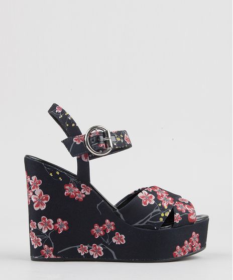 Sandalia-Feminina-Plataforma-Estampada-Floral-Preta-9056195-Preto_1