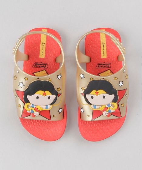 sandalia infantil mulher maravilha