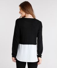 Sueter-Feminino-com-Sobreposicao-de-Camisa-em-Trico-Manga-Longa-Decote-Redondo-Preto-8926740-Preto_2