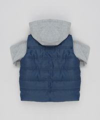 Blusao-Infantil-em-Moletom-com-Capuz-Cinza-Mescla---Colete-Puffer-Azul-Marinho-8450337-Azul_Marinho_2