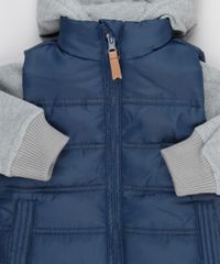 Blusao-Infantil-em-Moletom-com-Capuz-Cinza-Mescla---Colete-Puffer-Azul-Marinho-8450337-Azul_Marinho_5