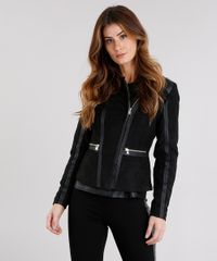 Jaqueta-Feminina-em-Suede-com-Frisos-Bolso-com-Ziper-Preta-8886551-Preto_1