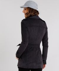 Casaco-Feminino-Trench-Coat-em-Suede-com-Faixa-Chumbo-8888640-Chumbo_2