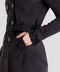 Casaco-Feminino-Trench-Coat-em-Suede-com-Faixa-Chumbo-8888640-Chumbo_4