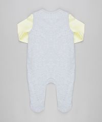 Conjunto-Infantil-de-Macacao-com-Pezinho-Cinza-Mescla---Camiseta-Manga-Longa-em-Algodao---Sustentavel-Amarelo-CLaro-8922126-Amarelo_Claro_2