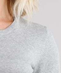 Sueter-Feminino-Basico-em-Trico-Manga-Longa-Decote-Redondo-Cinza-Mescla-Claro-8840449-Cinza_Mescla_Claro_4