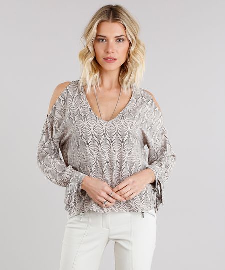 Blusa-Feminina-Open-Shoulder-Estampada-Manga-Longa-com-Laco-Decote-V-kaki-8893857-Kaki_1