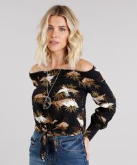 Blusa-Feminina-Ciganinha-com-No-Estampada-de-Passaros-Manga-Longa-Preta-8921060-Preto_1