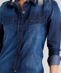 Vestido-Jeans-Feminino-Chemise-com-Bolsos-Manga-Longa-Azul-Escuro-9148105-Azul_Escuro_4