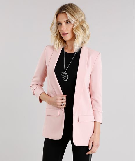 Blazer-Feminino-Longo-Boyfriend-com-Franzido-na-Manga-Rose-8915809-Rose_1